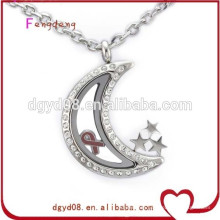 Hot sale moon shape 316 stainless steel locket pendant